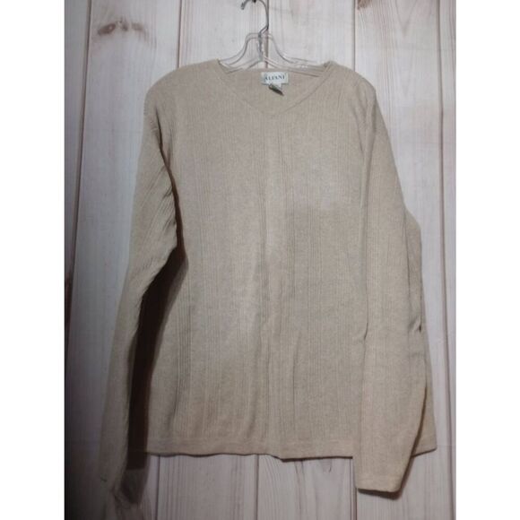 Alfani Sweater Men's Extra Large Cream Ribbed VNeck‎ - Picture 1 of 5